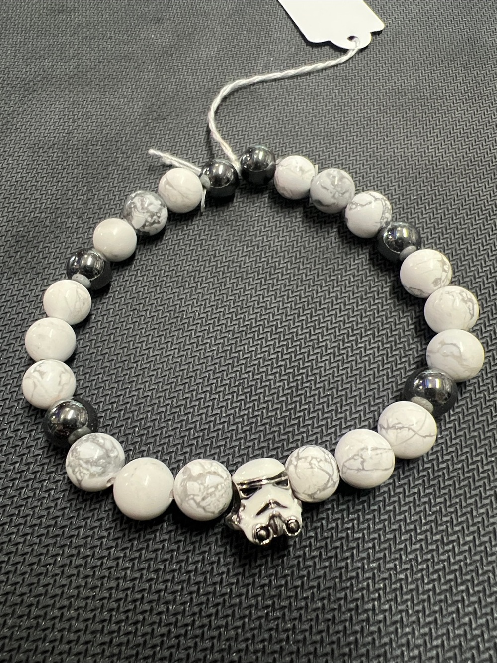 Stormtrooper Marbled Bead Bracelet - Real Stones
